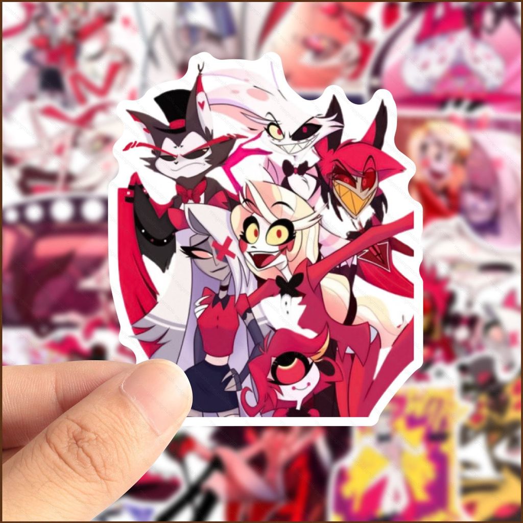 MG1 56 ชิ้น/เซ็ต Hazbin Hotel Charlie กระเป๋าเดินทางโน้ตบุ๊คบัญชีแยกประเภทตกแต่งกันน้ําสติกเกอร์บุคล