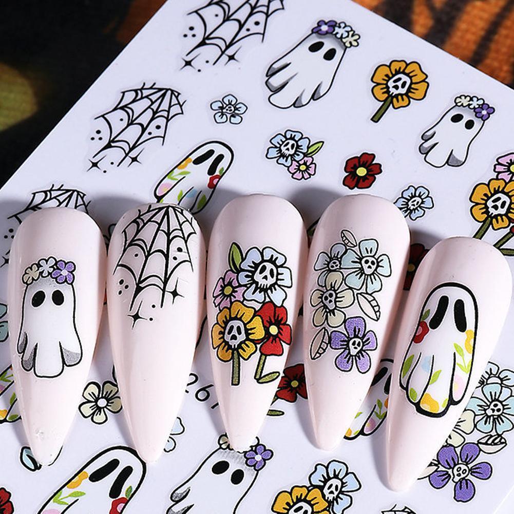 2025 น่ารัก Ghost & Black Cat สติ๊กเกอร์ Spooky น่ารักไทยฮาโลวีนวางง่ายไม่มีกาวต้องการ N6b7