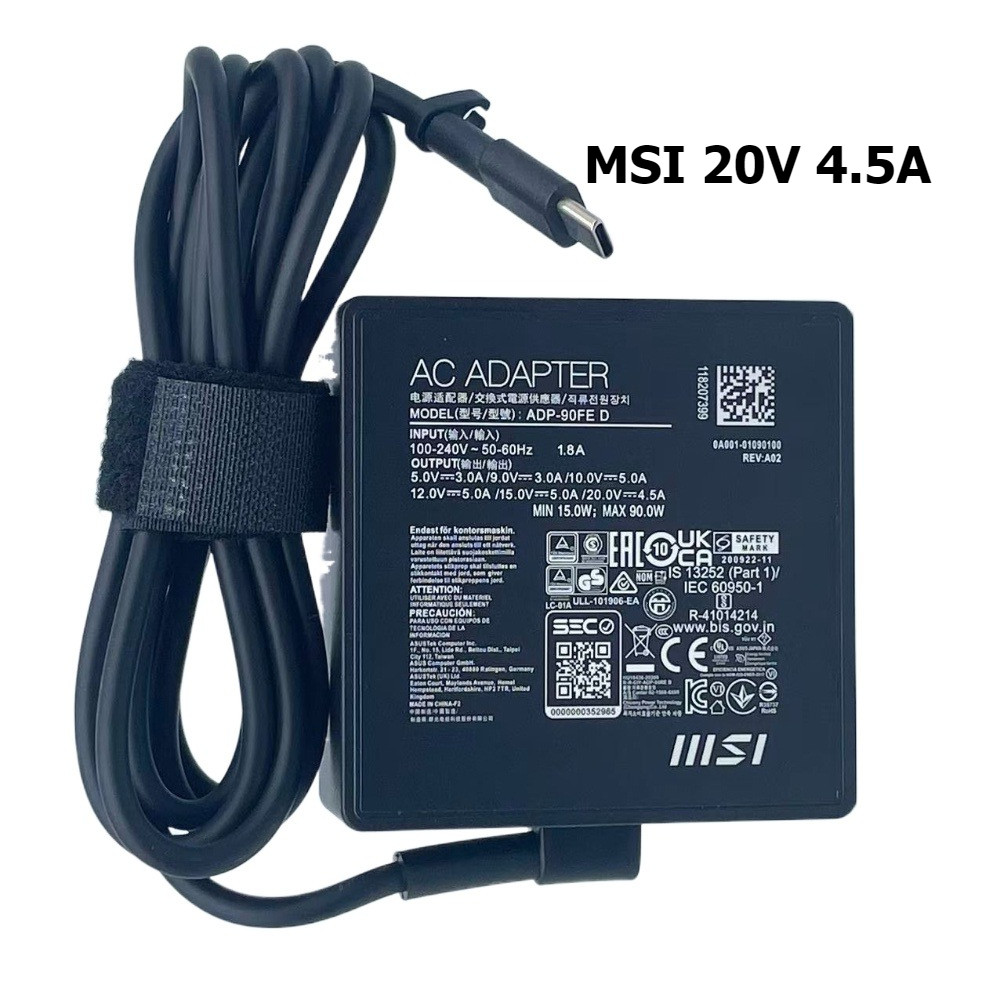 MSI A11UDT A11UCT Ms-c2 MS-16S6 A11SC A11SB AC power 20V 4.5A 90W USB type-C AC Adapter Charger