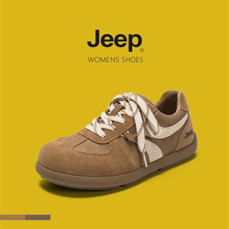 ของแท้ 100% JEEP Classic Mango Toe Ladies Training Shoes Sports Casual Shoes ล่าสุด Retro All-Match 