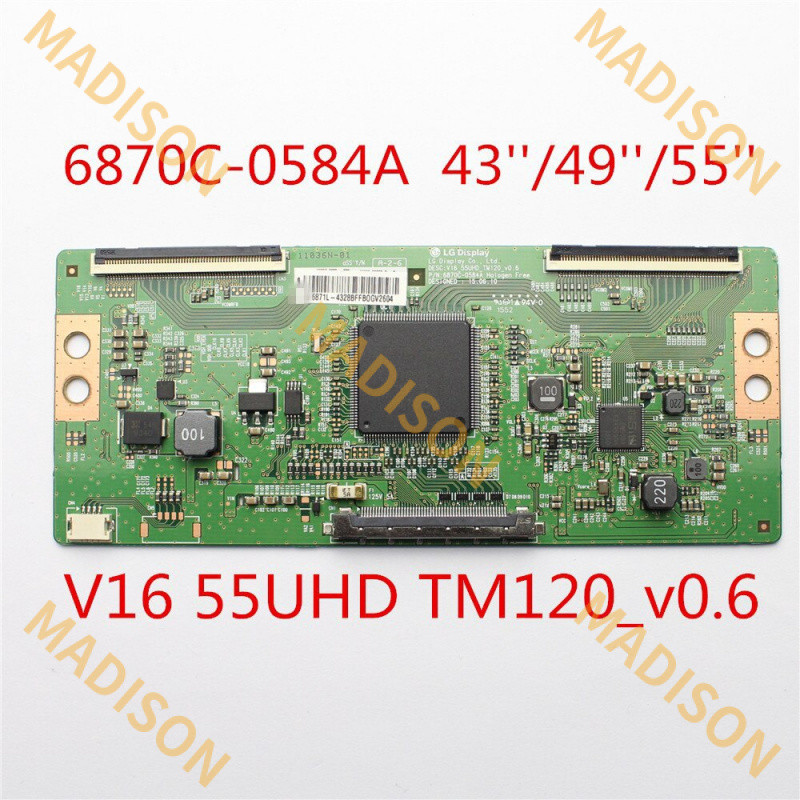 TCON board 6870c-0584a สําหรับ 43 นิ้ว 49 นิ้วทีวี 55 นิ้ว V16 55uhd tm120_v0.6 Philips Vizio Sony L
