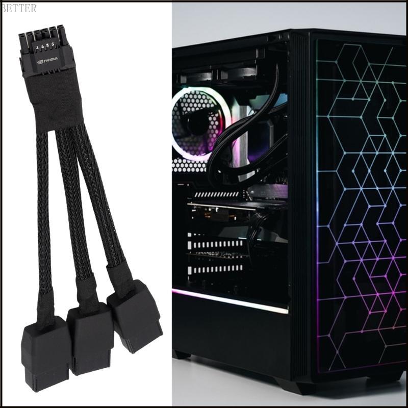 BETT 3x8Pin To 16Pin GPU Power Adapter Cable 600W 12VHPWR Connector สําหรับ RTX4090 กราฟิกการ์ดขั้วโ