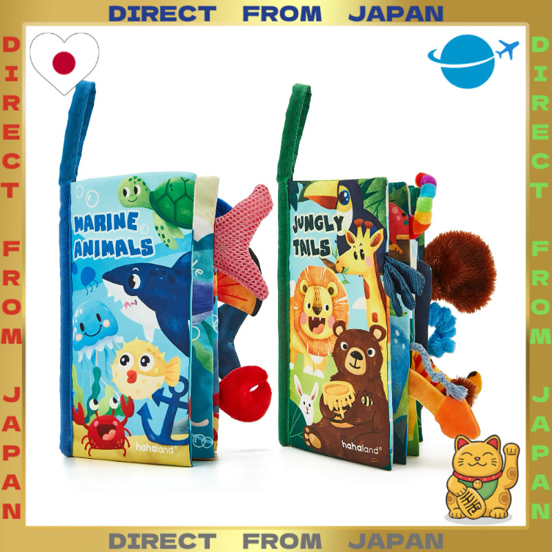 【DIRECT FROM JAPAN】hahaland cloth books for babies 0–3–6 months, stroller toy for 8–9 months, set of