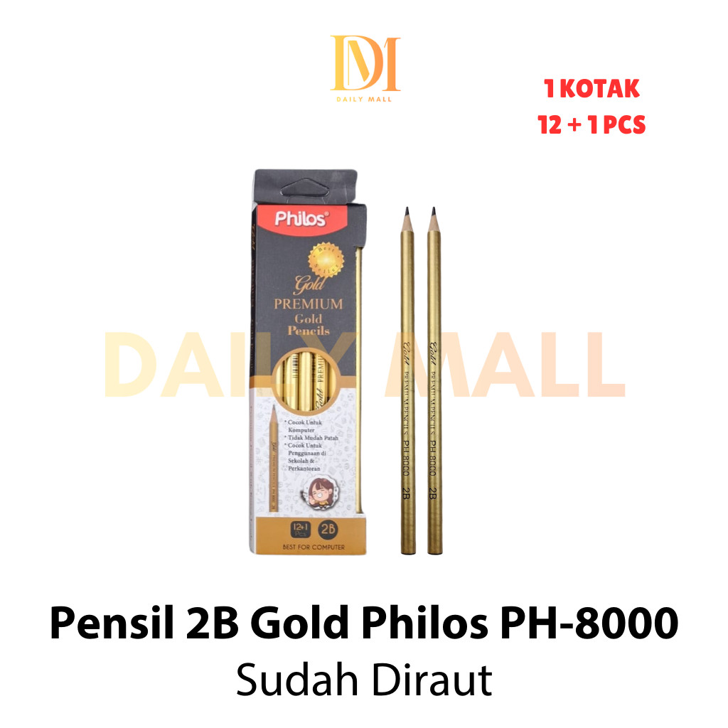 2B Gold Premium Philos PH-8000 ดินสอเคลือบแล้ว / 2B Gold Premium Philos PH-8000 ดินสอเคลือบแล้ว