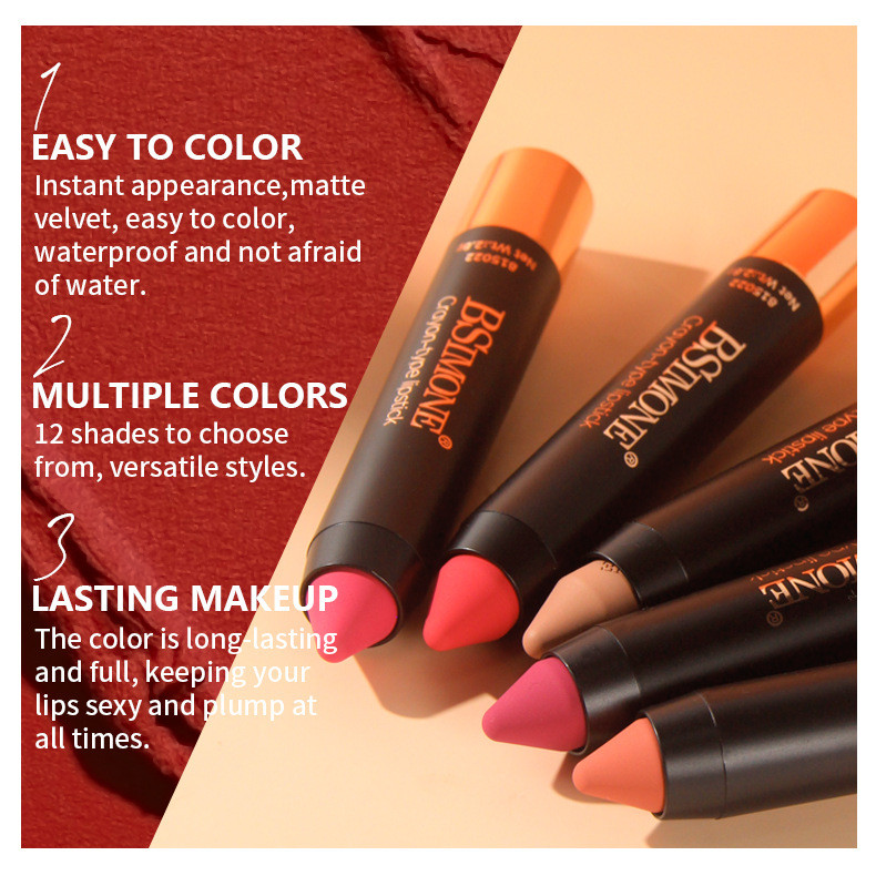 BSIMONE ลิปครีออนเนื้อแมตต์ 2 ใน 1 จาก  #ลิปครีออน #ลิปแมตต์ สีชมพูบาร์บี้ กันน้ำติดทนนานไม่ตกหล่อ - รูปที่ 5