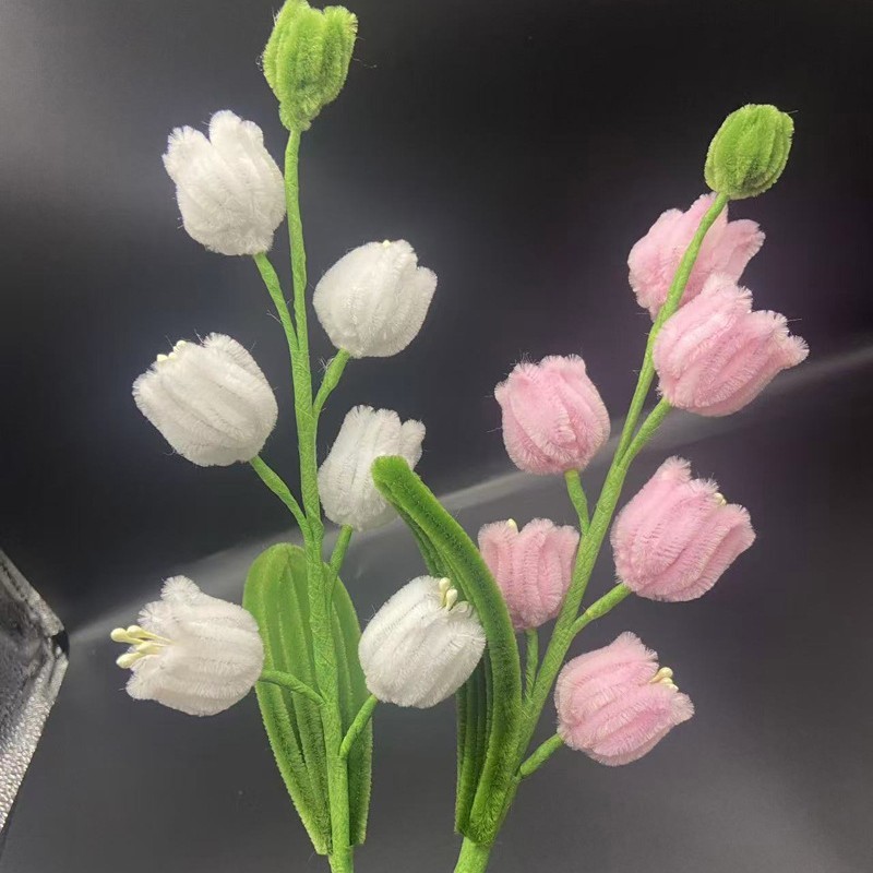 Single Lily of the Valley Twist Stick สําเร็จรูป Handmade Lily of the Valley การจัดดอกไม้ตกแต่ง Lily