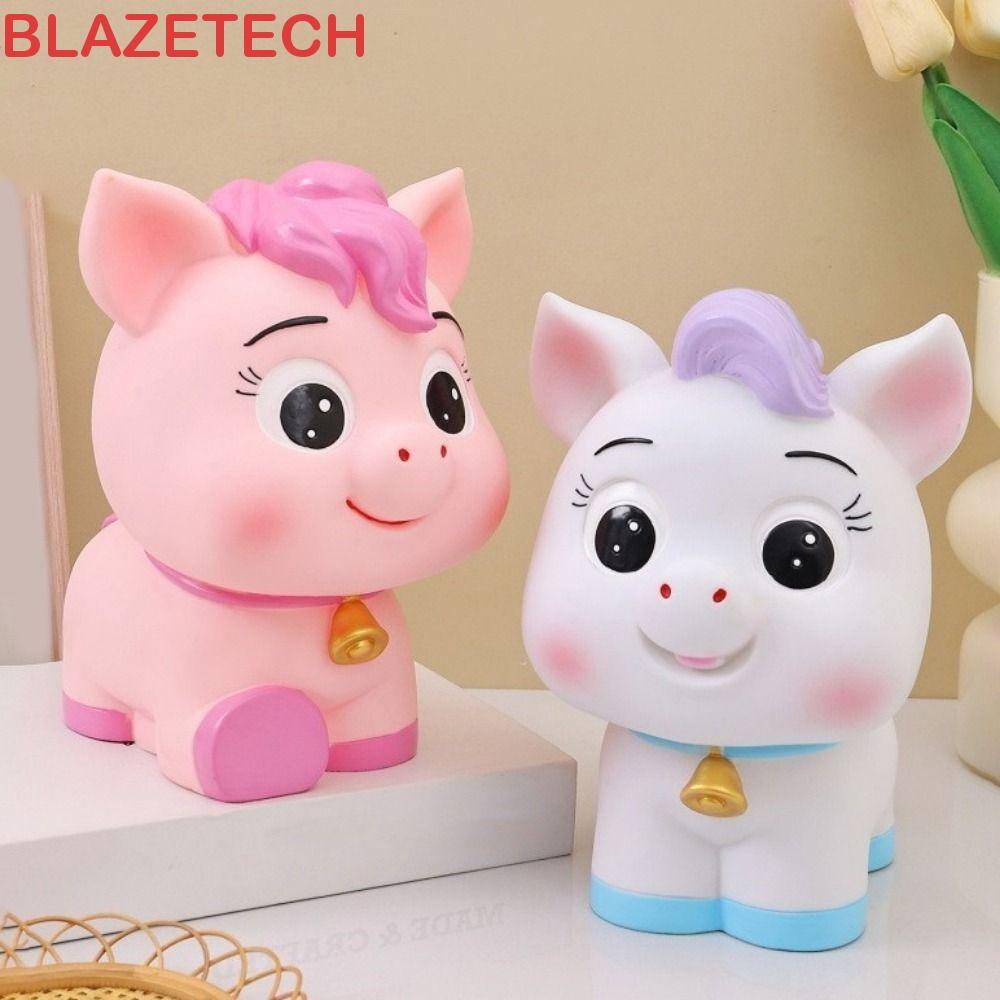 BLAZETECH ขวดเงินม้า, กระปุกออมสินสัตว์ตกแต่งน่ารัก, กล่องเงินลูกหมูโชคดีที่ทนทานแตกได้ชายหญิง