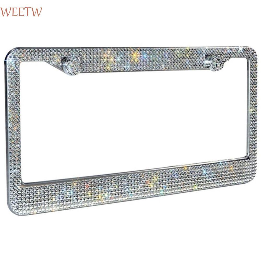 WEEKW กรอบป้ายทะเบียนผู้หญิง Handcrafted สําหรับ Canada Rhinestone สแตนเลสคริสตัล Bling ป้ายทะเบียน