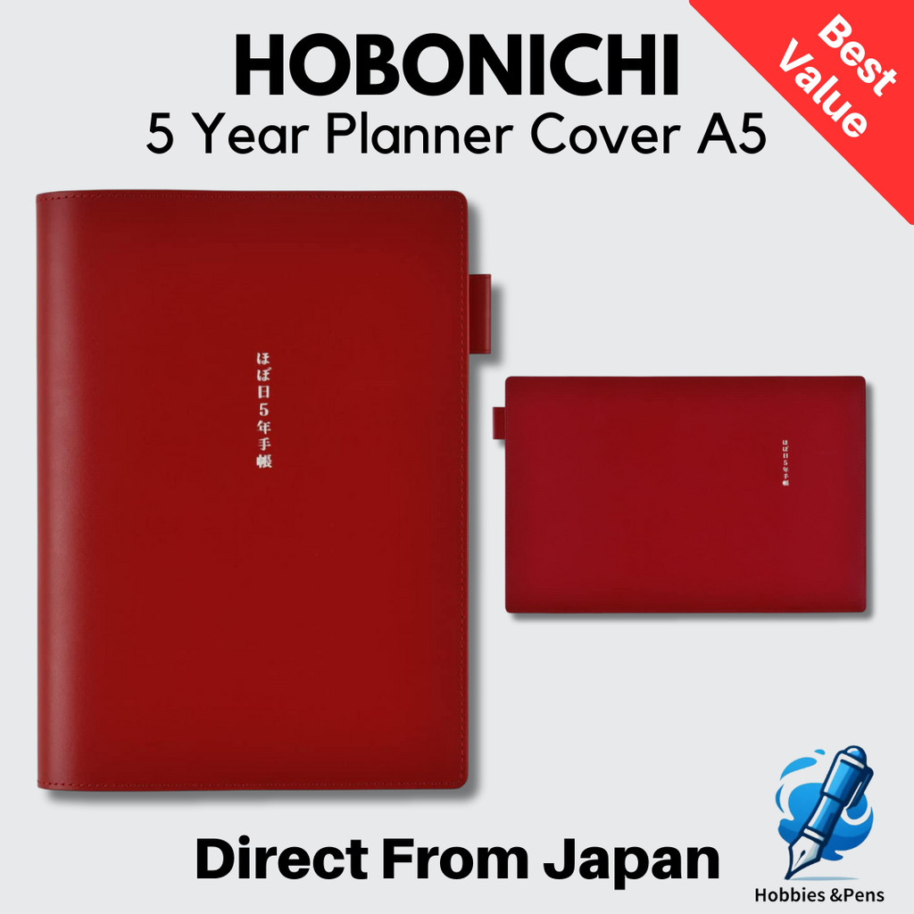 Hobonichi 5 Year Techo Cover Large Planner Case A5 Size Red 1 pc Japan Authentic