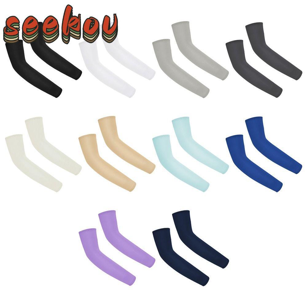 ปลอกหุ้มแขน SEKOV, ปลอกแขนเด็กสีทึบยืดหยุ่น, ปลอกแขนกันแดด UV แขนน้ําแข็งเด็กผู้หญิง