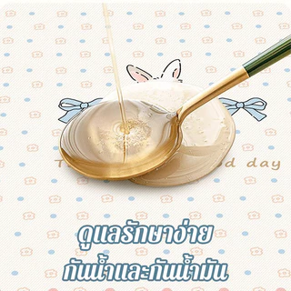 MLADEN ผ้าปูโต๊ะสัตว์การ์ตูน 60x120/90x140CM PVC วัสดุ สไตล์ Dopamine น้ำมันและกันน้ำ ผ้าปูโต๊ะ