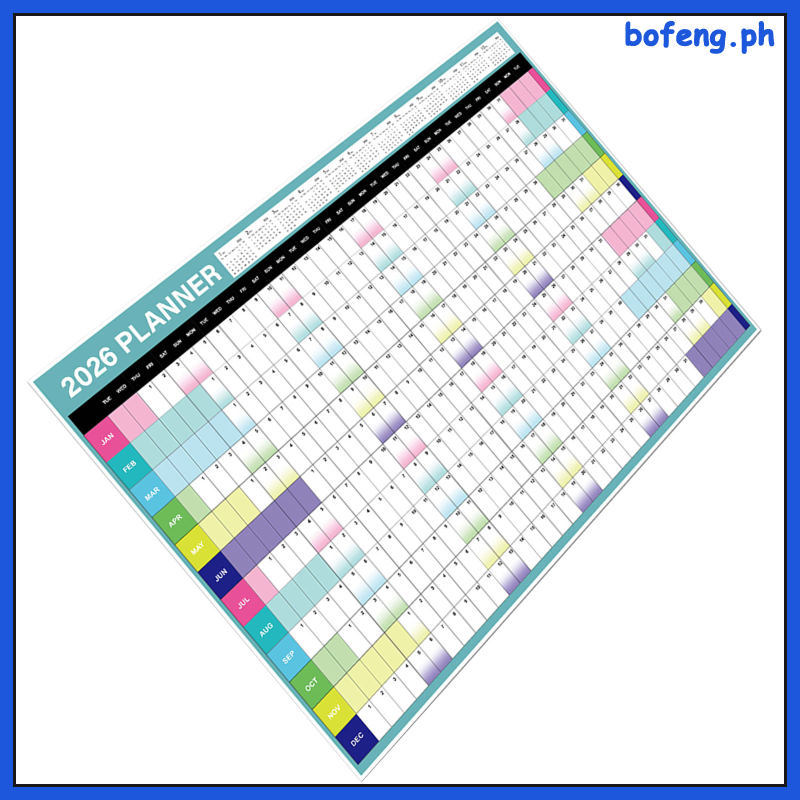 Yearly Calendar Wall Calander รายเดือน Planner แบบดั้งเดิมแขวนปฏิทินพิมพ์ bofeng