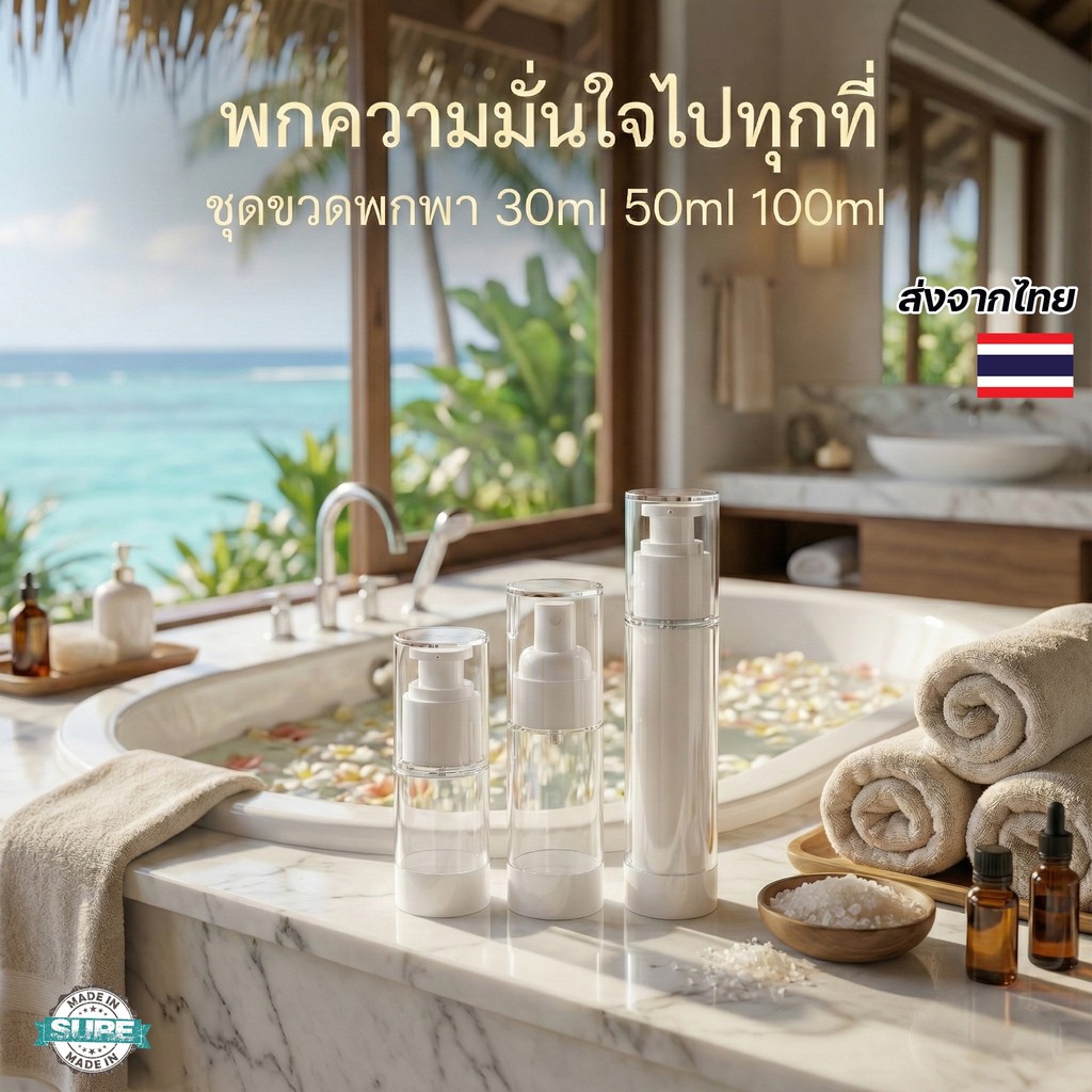ขวดสเปรย์ใส ขวดสูญญากาศ แบบพกพา 30/50/100ml ขวดแบ่งใช้ สำหรับเครื่องสำอาง