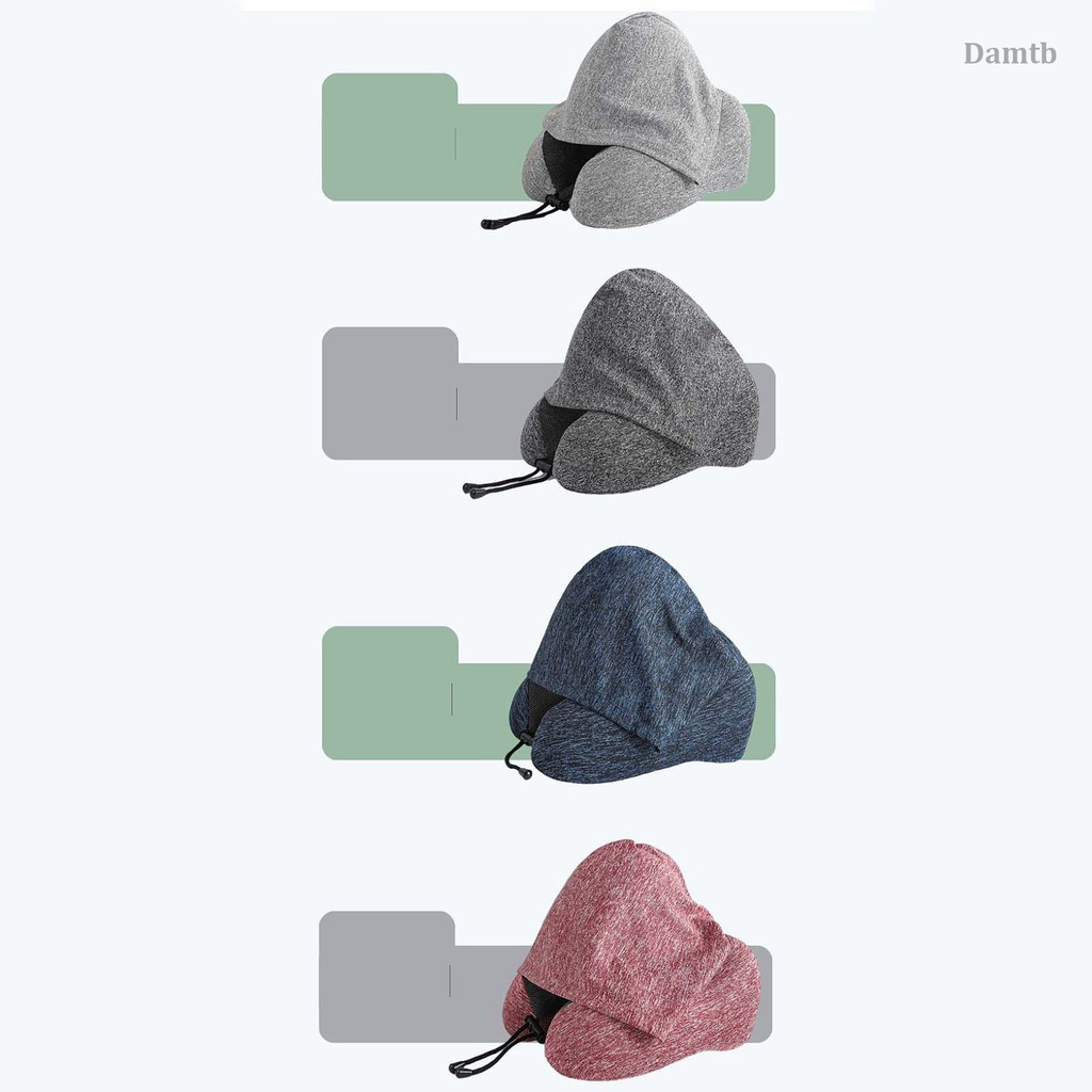 DTB หน่วยความจําโฟม Hooded U-Shaped Travel หมอนที่ถอดออกได้แบบพกพาคอเบาะสําหรับเครื่องบินสํานักงาน N