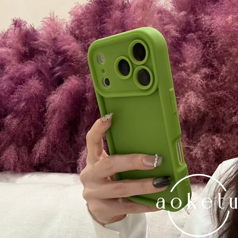 เหมาะสําหรับ Apple 17promax Angel Eye เคสโทรศัพท์สีทึบ iPhone 16promax ง่ายป้องกันการตก 15 เคสซิลิโคนอ่อนนุ่ม