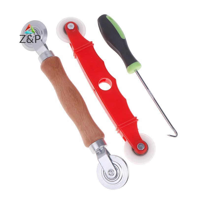 Z&P 3 ชิ้นหน้าต่างติดตั้งเครื่องมือกดหน้าจอรอกลูกกลิ้งซ่อมเครื่องมือหน้าจอหน้าต่างอุปกรณ์เสริมหน้าจอประตูตาข่ายกดล้อชุด COD