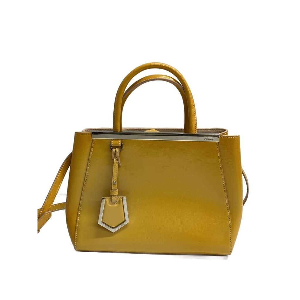 FENDI Handbag Petit to Jour enamels yellow 2WAY Slightly sticky 8BH253-M5Q Direct from Japan Secondh