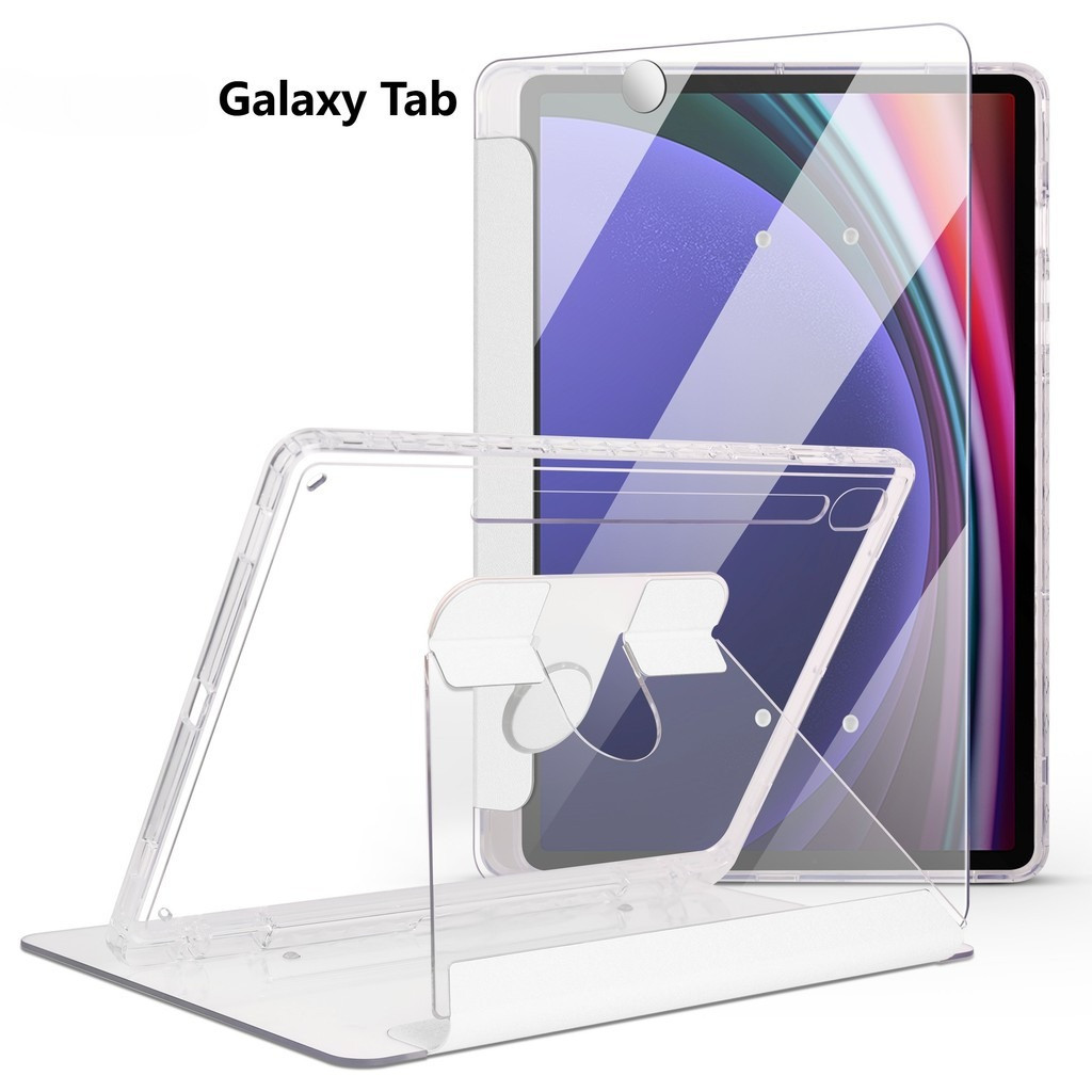 เคส สําหรับ forSamsung Galaxy Tab A9 Plus A9 Tab S9 Fe Plus S9 Plus  A8 S8 หมุนได้ 360 องศา เคสใส เค