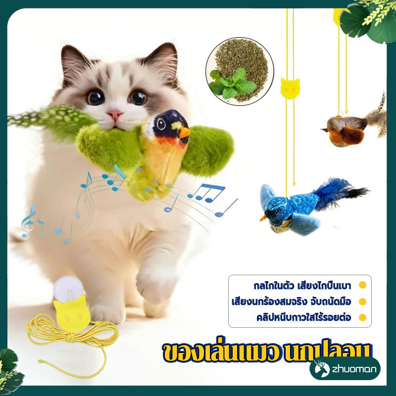 ของเล่นแมว นกปลอม ของเล่นแมว นกจำลองเสียงร้อง รูปที่ 2