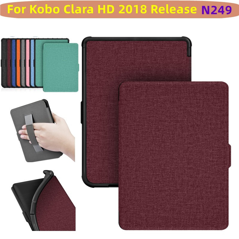 กรณีแม่เหล็กสําหรับ Kobo Clara HD 2018 Release 6 นิ้ว N249 หนัง PU E-reader สมาร์ท Auto Sleep Wake U