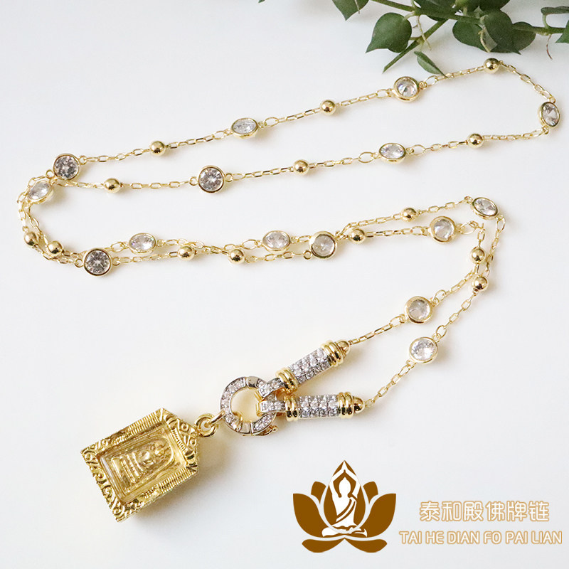 T Thailand Amulet Chain K Gold Metal Chain Quick Release Multi-Purpose Buckle Chain Amulet เชือกจี้เ