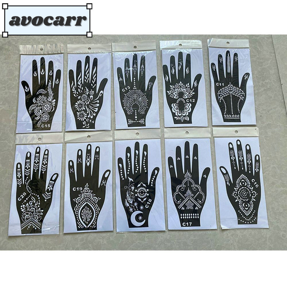 Avocado ชุดแม่แบบสักชั่วคราว ลายเฮนน่า DIY