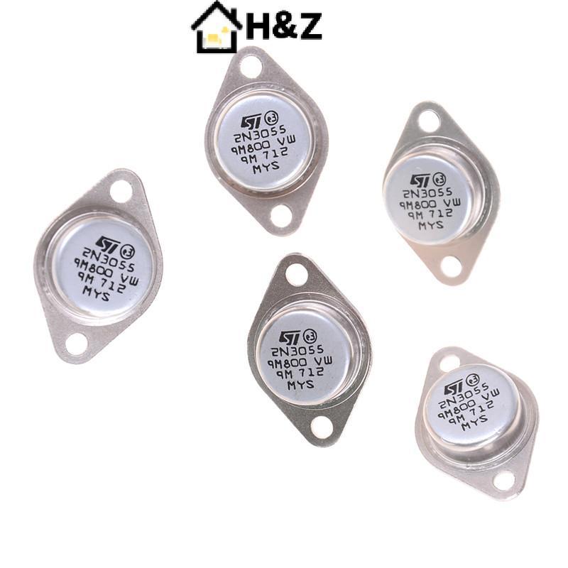 H&Z 5 ชิ้น 2N3055 NPN AF Amp ทรานซิสเตอร์พลังงานเสียง 15A 100V