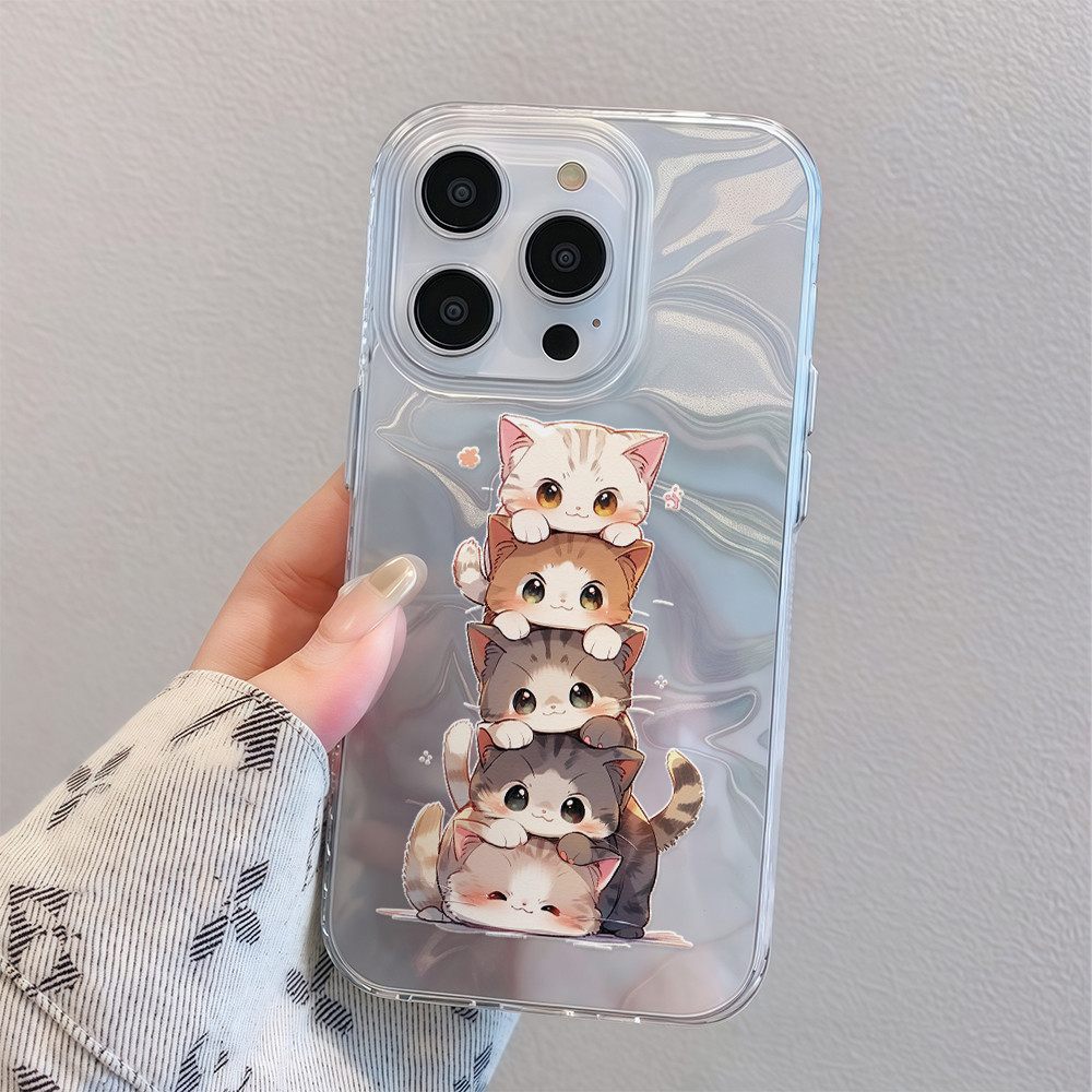 ✨จัดส่งในพื้นที่✨เคสโทรศัพท์ระลอกน้ำลูกแมวการ์ตูนน่ารักเหมาะสำหรับ iPhone16 15 14 13 11 6 7 8 plus Pro Promax ราคา ถูกที่สุด ดีลบีเคเค แกลเลอรีภาพที่ 4