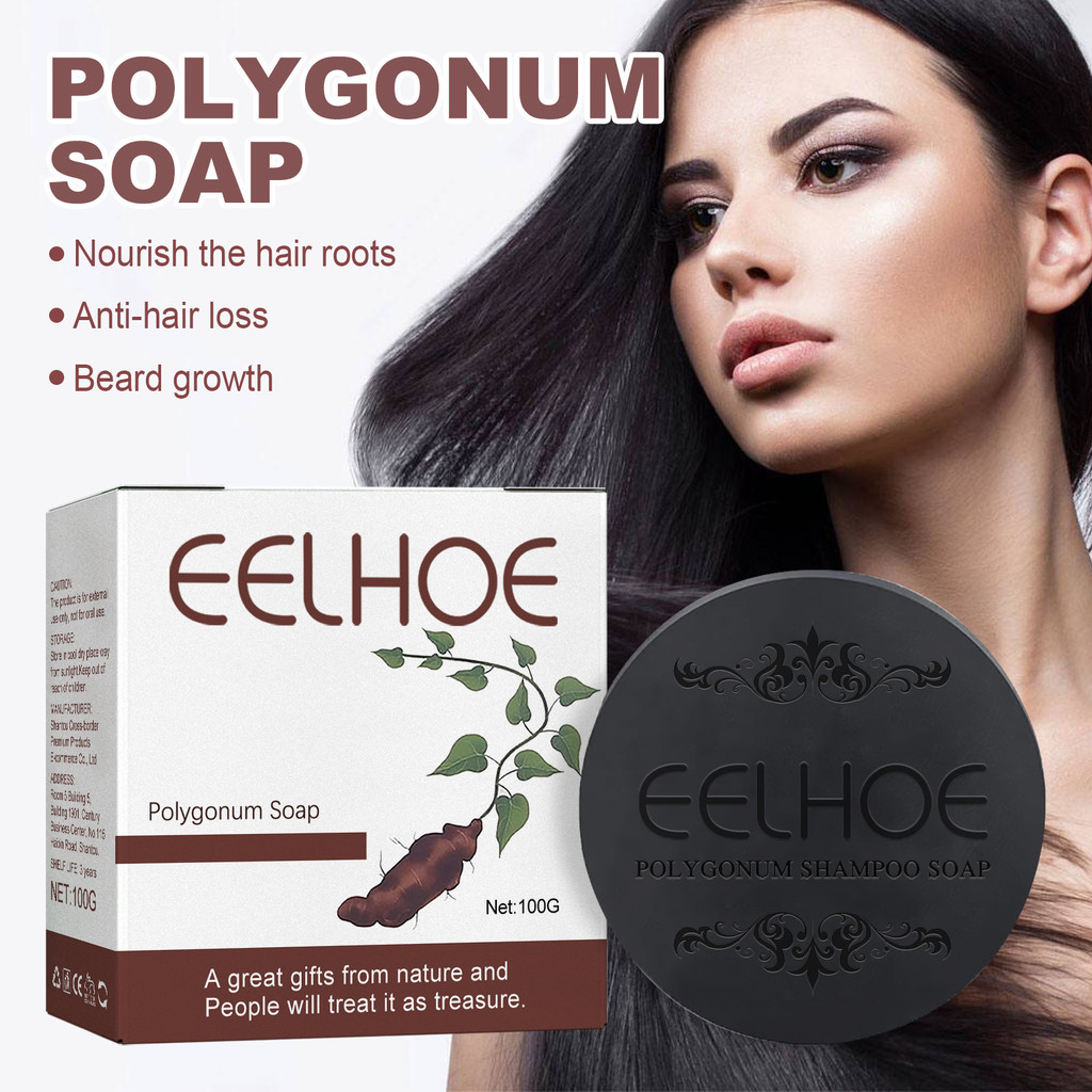 2R5K Yiluo Heisang แชมพูสบู่ 100g Anti-Hair Loss แชมพูสระผมสีดํา