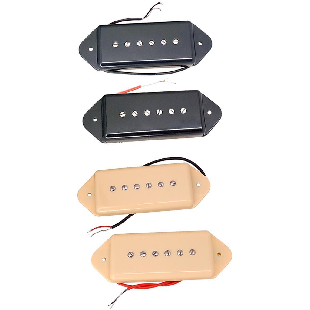 [arutoxalc] Replacement Soapbar P90 Guitar Pickup Neck&Bridge for LP กีตาร์ไฟฟ้า สีดํา