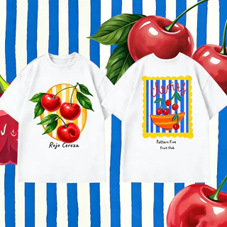 BOOM [COD]เสื้อแฟชั่น แขนสั้น คอกลม t shirt oversize ใส่สบาย สไตล์ลำลอง 'Cherry' 2026