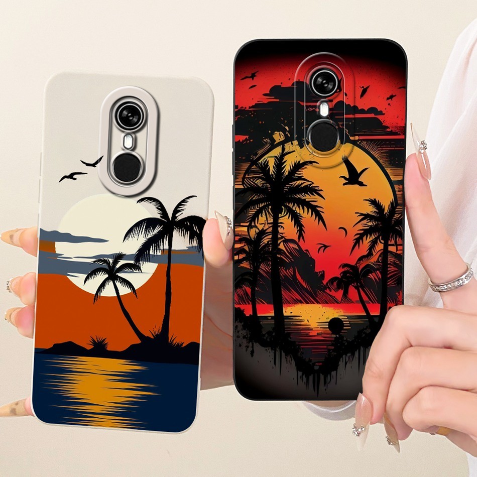 สําหรับ Itel A33 A33Plus เลนส์ป้องกันกรณี Itel A33 Plus ItelA33 แฟชั่น Dusk Beach ภาพวาดซิลิโคนอ่อนน