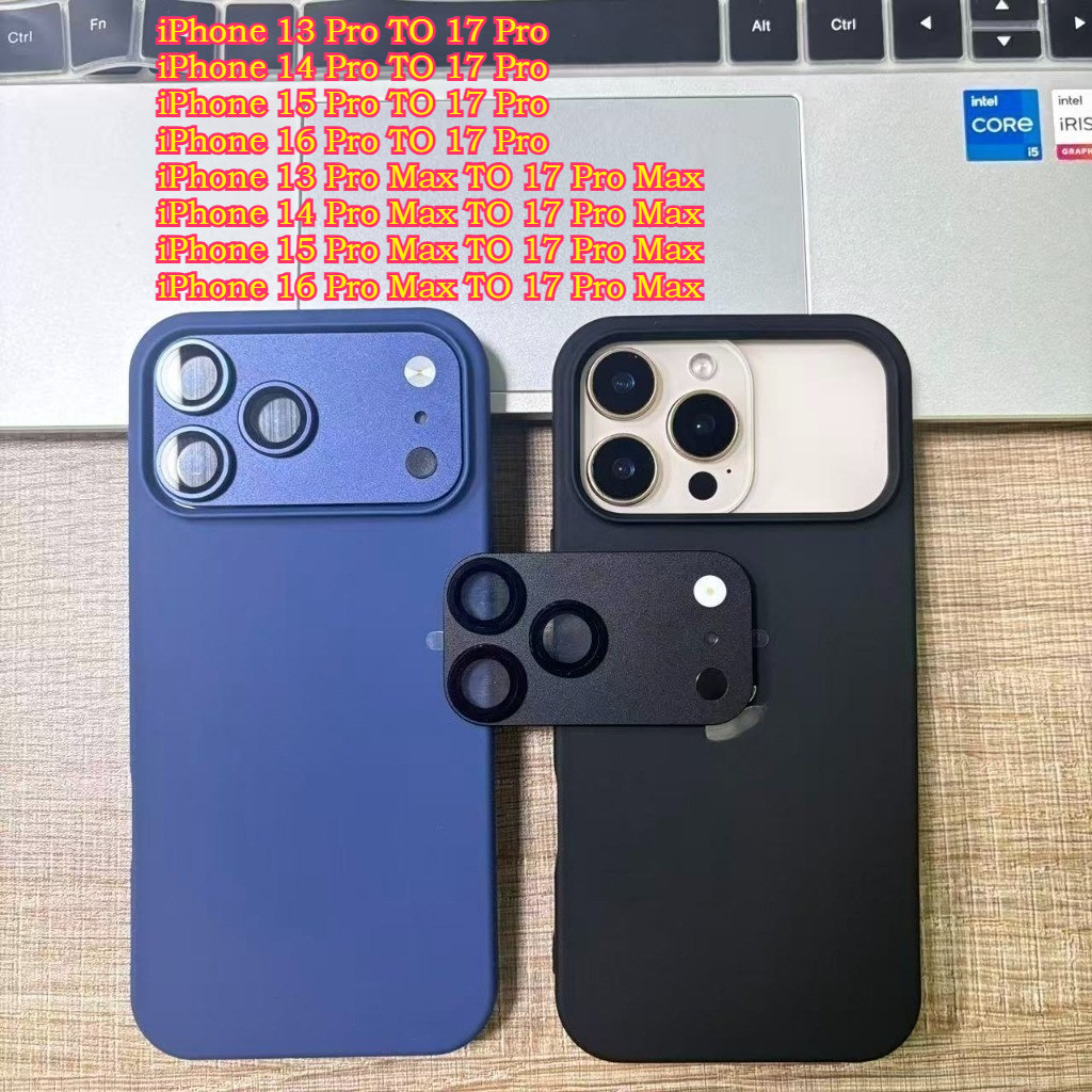 (ไม่มีรูแฟลช)ทันที 17 Pro Max Series ชุดเคสโทรศัพท์สําหรับ IPhone 16 15 14 13 Pro Max Case Cover Quick Change Set เคสโทรศัพท์ + ฟิล์มเลนส์