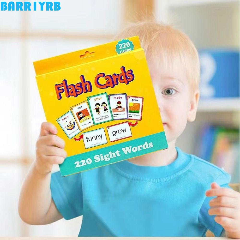 BARR1YRB Sight Word Flash Cards,กระดาษสัตว์การ์ดภาษาอังกฤษ Sight Word Games,Ear Learning Word Recogn