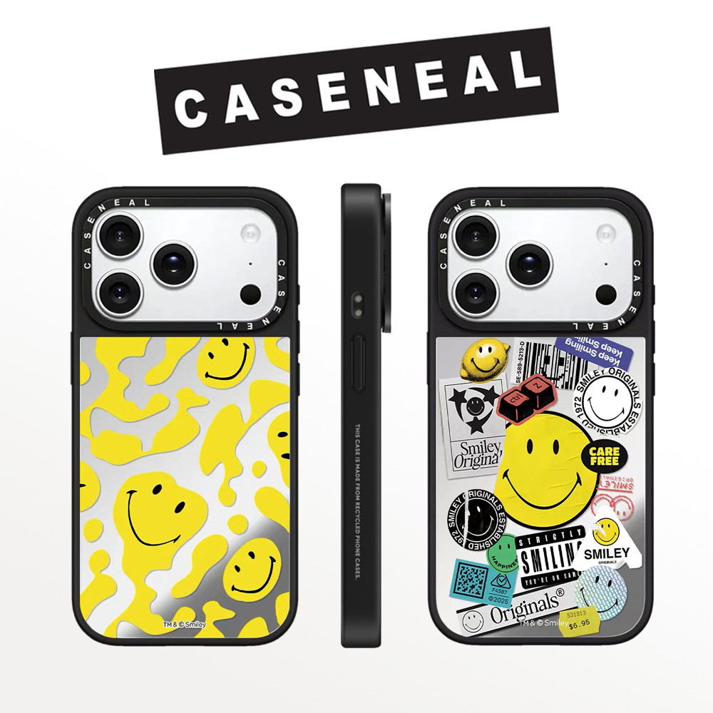 Drop proof CASENEALเคสโทรศัพท์สําหรับiPhone 17ProMax 17pro 17 air 16promax 16 15promax 15 14promax 13 13Promaxเคสแข็งน่ารักยิ้ม12 12PromaxกรณีiPhone 14กรณีคุณภาพสูง
