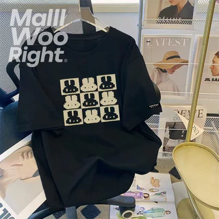 (จัดส่งตลอด 24 ชั่วโมง)Woo Right ใหม่ เสื้อยืดแขนสั้น ผ้าฝ้าย 100% สไตล์เกาหลี ทรงหลวม พิมพ์ลาย 36