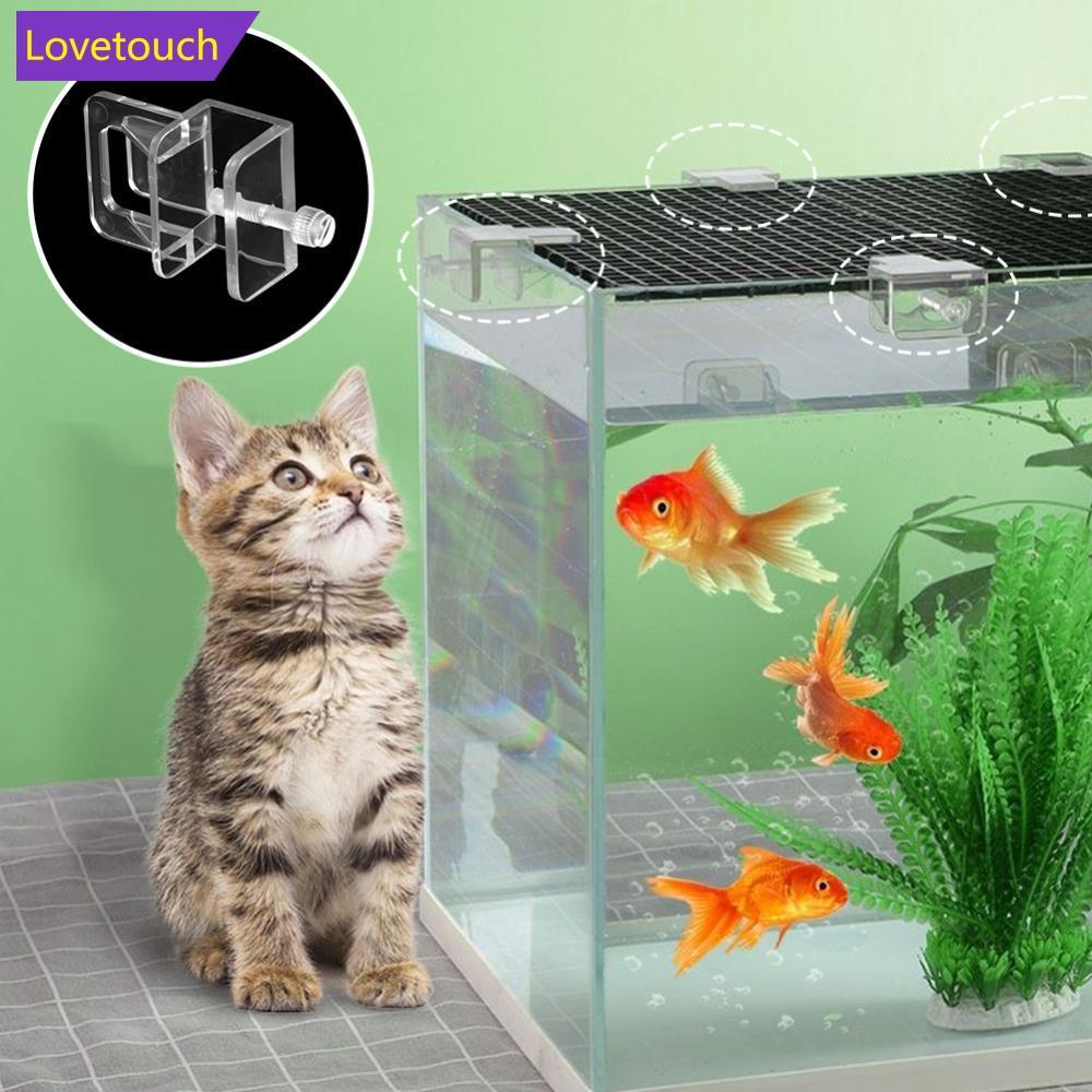 LOVETOUCH อะคริลิค Aquarium ฝาครอบโปร่งใสถาดสําหรับถังปลาฝาปิด Anti Jump Top Holder Aquarium อุปกรณ์