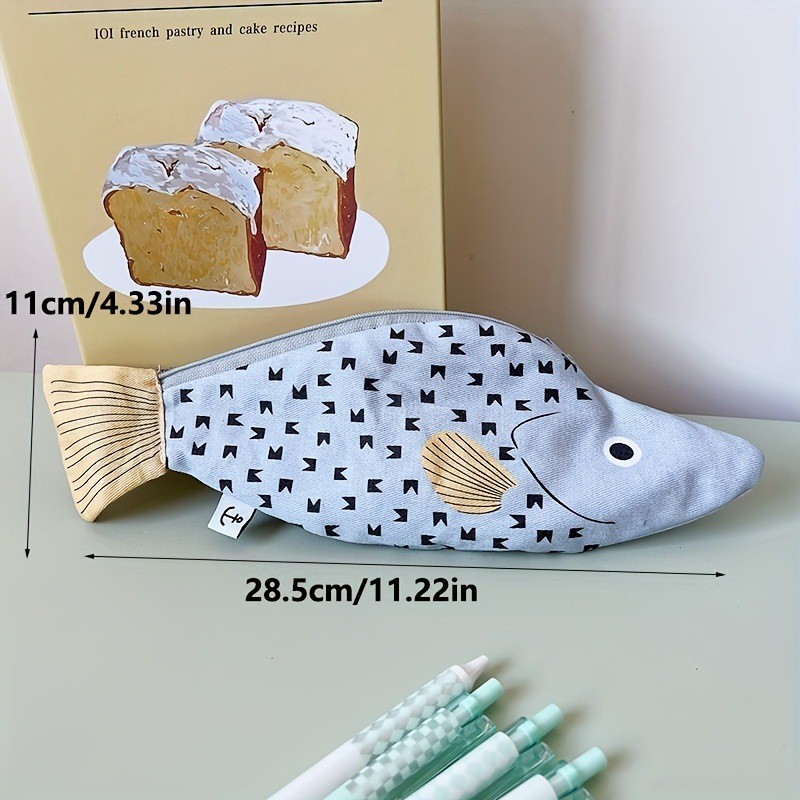 Don Fish Small Fish Grouper Fish Pencil Case Funny Niche Stationery Bag Storage Creative Thickening