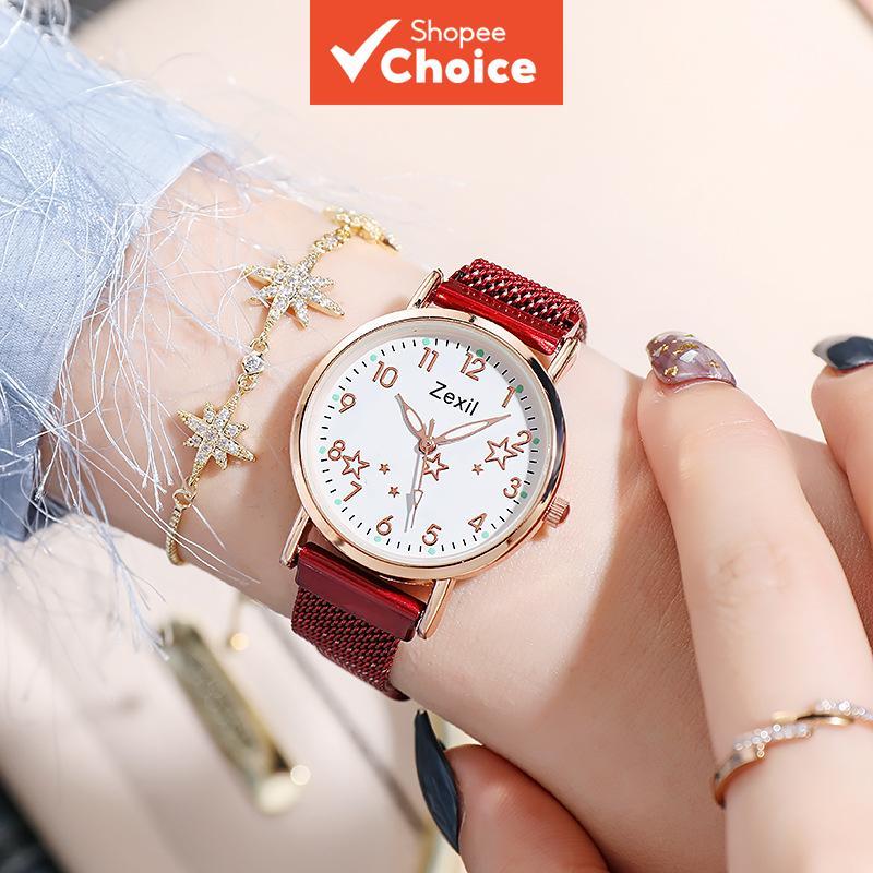 ฤดูใบไม้ผลิดอกไม้ Minimalist Ultra-Thin Quartz นาฬิกาผู้หญิงแฟชั่น Ins สไตล์ของขวัญ