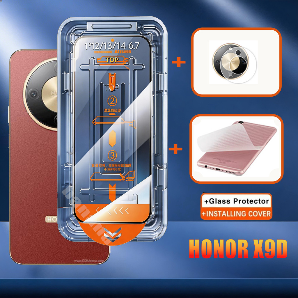 Honor X9D One-คลิกกระจกนิรภัยป้องกันหน้าจอสําหรับHonor X5C PlusX70 X8D X7D & 400 สมาร์ทX6D X7C X8C X