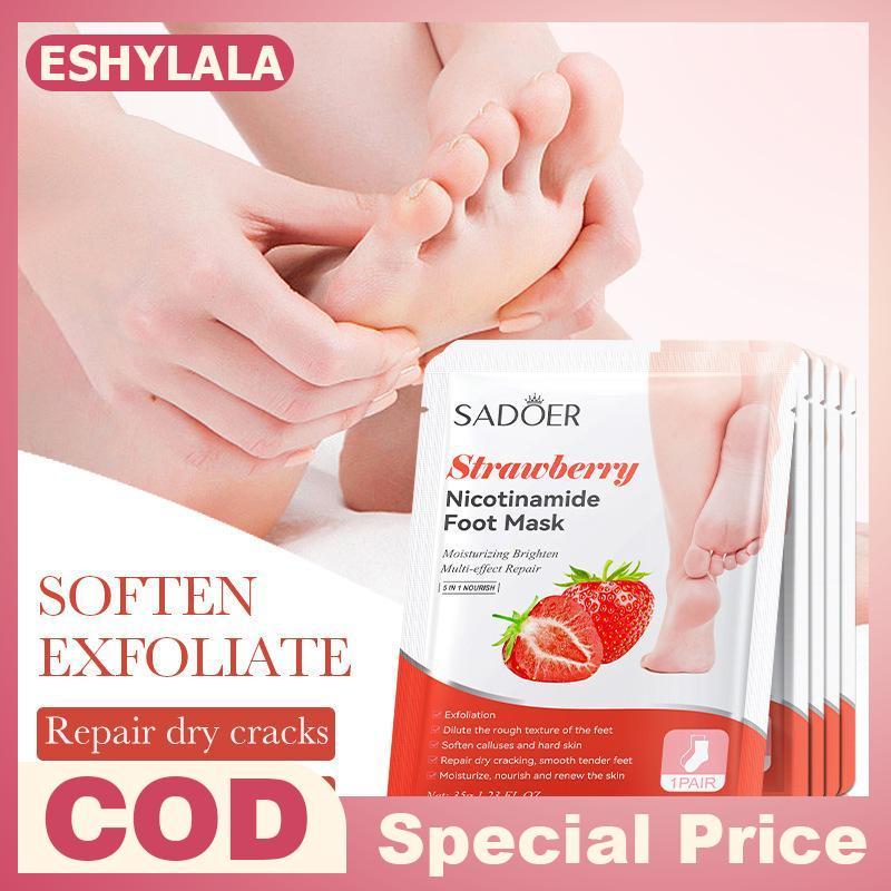 [Bea-t] 1 คู่ SADOER Fruits Foot Mask Moisturizing Foot Peeling Mask Exfoliating For Feet Spa Pedicu