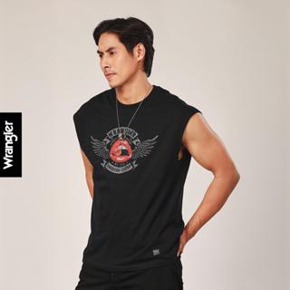 WRANGLER เสื้อยืดแขนกุดผู้ชาย คอลเลคชั่น Biker Look รุ่น WR …