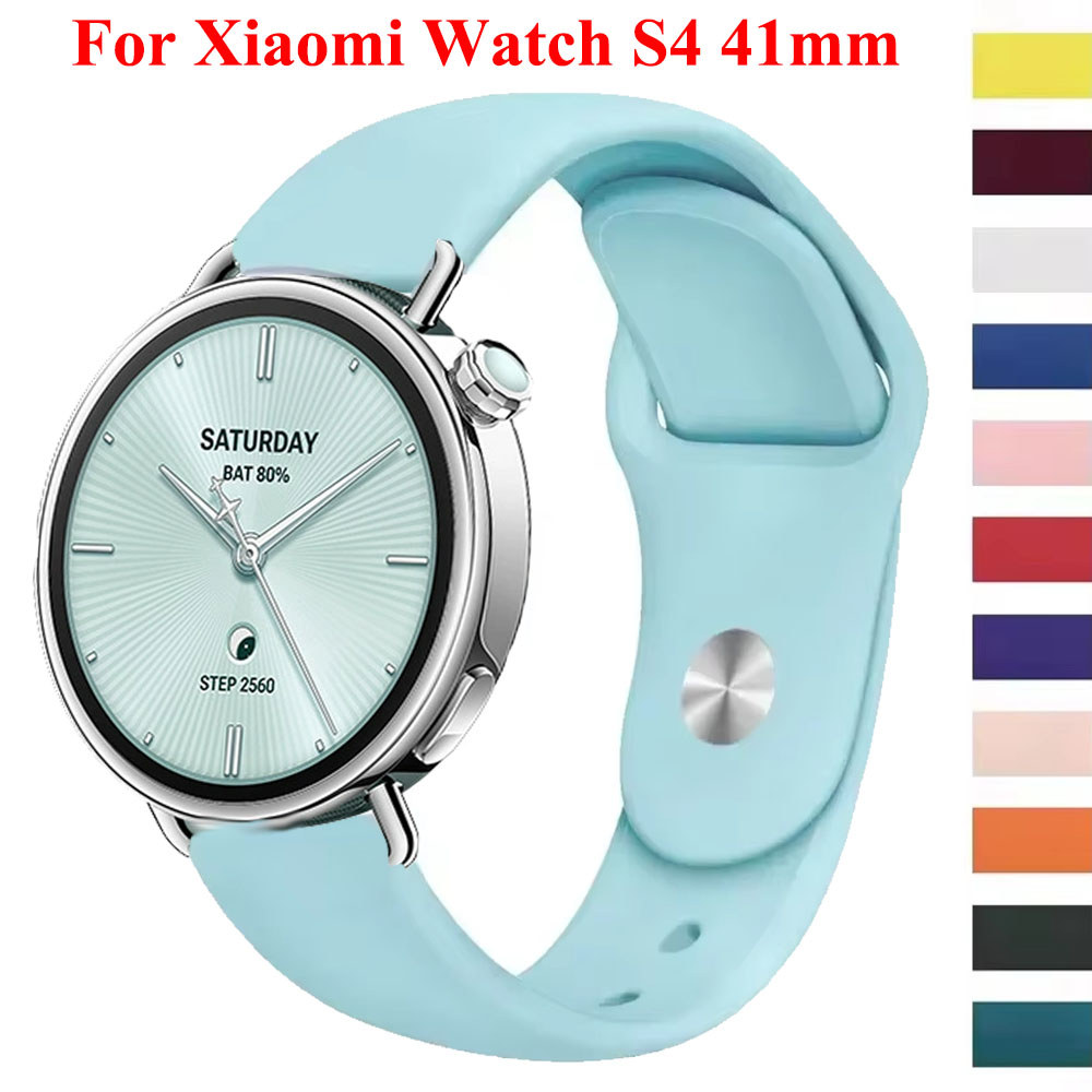 18 มม.ซิลิโคนกันน้ําสายกีฬาสําหรับ Xiaomi นาฬิกา S4 41 มม.สร้อยข้อมือ Correas สําหรับ Mi นาฬิกา S4 41 มม.เปลี่ยนสายนาฬิกา