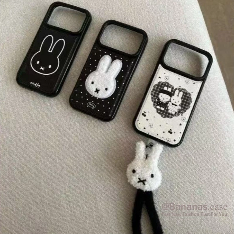 การ์ตูนกระต่ายหนังเคสโทรศัพท์สําหรับiPhone 17 16 15 14 13 12 11 Pro Max X Xr Xs Max 7 8 Plus