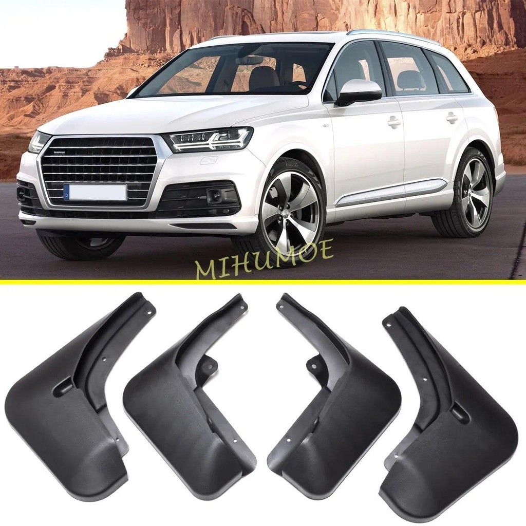 ด้านหน้าและด้านหลัง Mud Flap สําหรับ 2016-2019 Audi Q7 S-Line Mudflap Splash Guard Mudguards Fender 