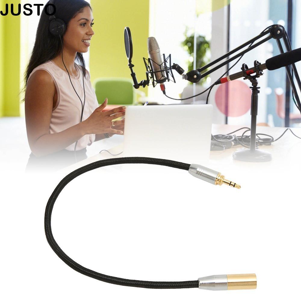 JUSTO 3.5 มม.ชายเป็น Mini XLR 3pin Cable, Gold Plated Stable Connection สายสัญญาณเสียงมืออาชีพ, ทนทา
