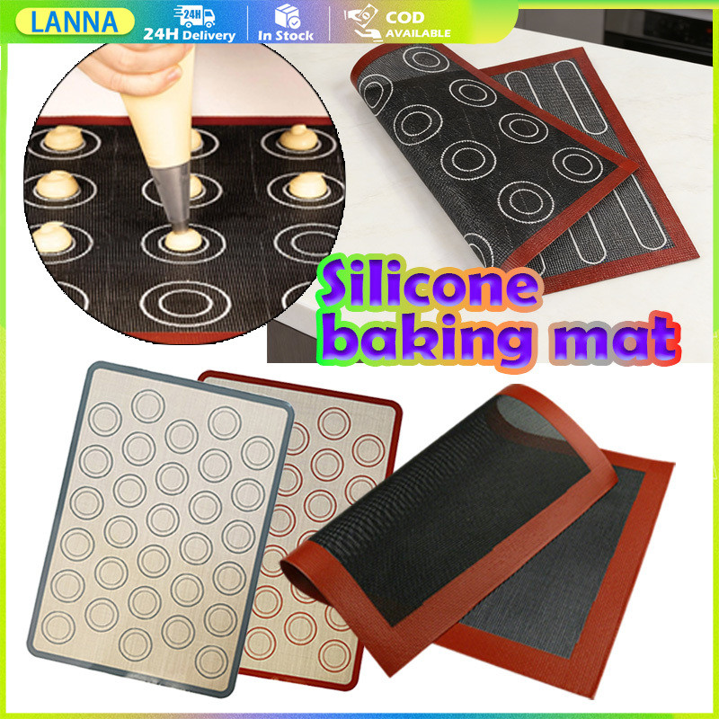 ร้านอยู่ที่ไทย แผ่นรองอบซิลิโคน ขนาด40*30CM สำหรับเบเกอรี่ มาการอง ขนมต่างๆ ทนความร้อนได้ดี
