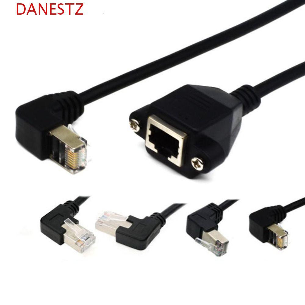 สาย DANESTZ RJ45 ร้อย Megabytes Five Categories 0.3m ชายหญิงมุมขวา 90 องศาแผงสกรู LAN Network Networ