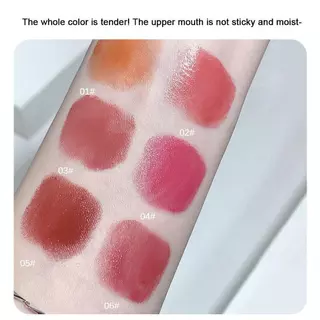 Gegebear Light Smooth Glossy ลิปสติกให้ความชุ่มชื้นแต่งหน้าถือกระจกหญิงสีสันสดใส Lip Glaze