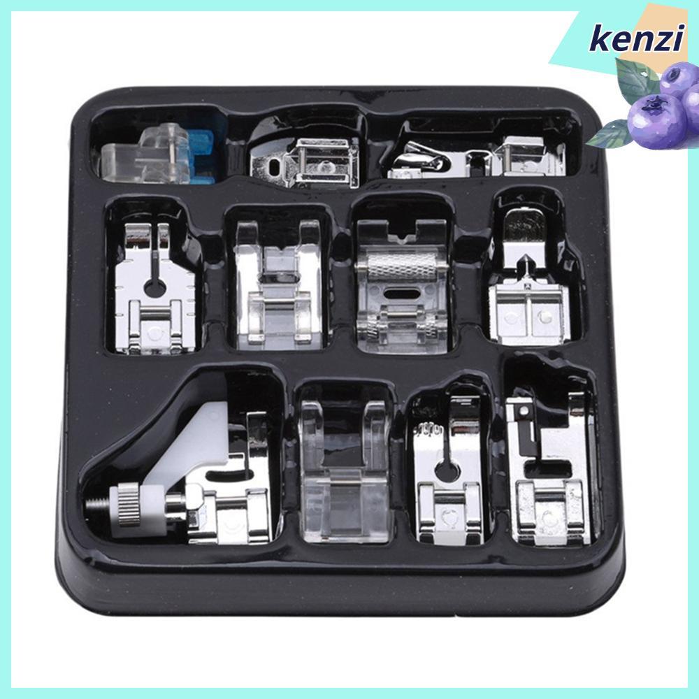KENZI 11 ชิ้นฟุต Snap On ถักอุปกรณ์เสริมตาบอดจักรเย็บผ้าเครื่องมือสําหรับนักร้องชุด